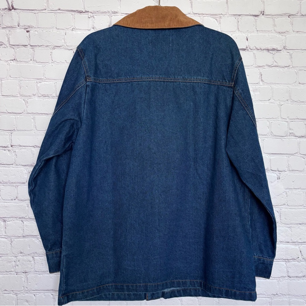 VIGOSS Oversized Denim Barn Jacket with Corduroy Collar--NWT--L - Picture 13 of 16